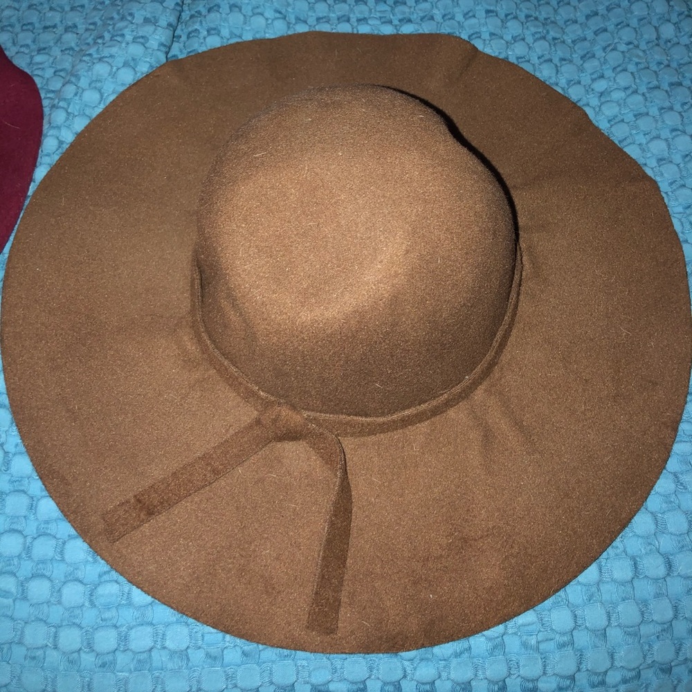 Brown felt floppy hat